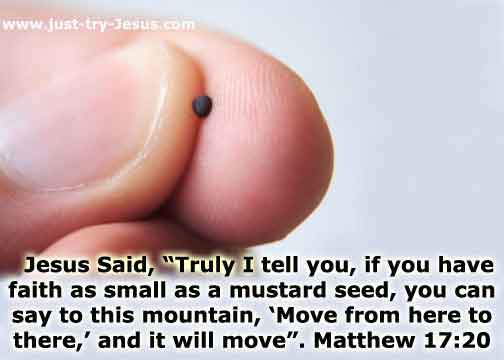 Matthew 17:20, He replied, “Because you have so little faith. I tell you the truth, if you have faith as small as a mustard seed, you can say to this mountain, ‘Move from here to there’ and it will move. Nothing will be impossible for you.